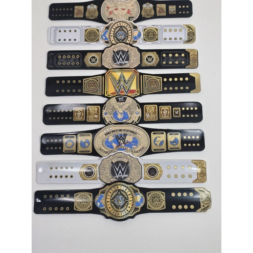 WWE Slap Band Championship Belts Lot Of 8 Bands.